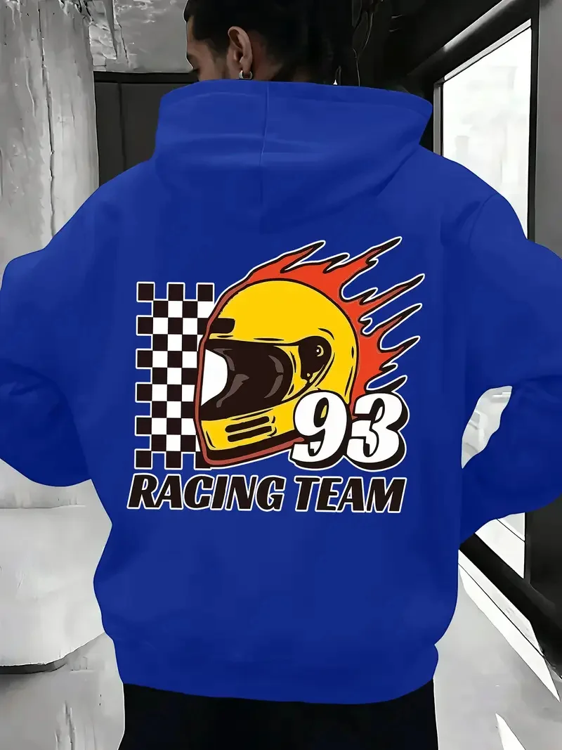 

93 Racing Team Hoodies For Men 3D Print Creative Pattern Long Sleeve Sweatshirt Fashion Cool Outdoor Driving Extreme Sports Tops