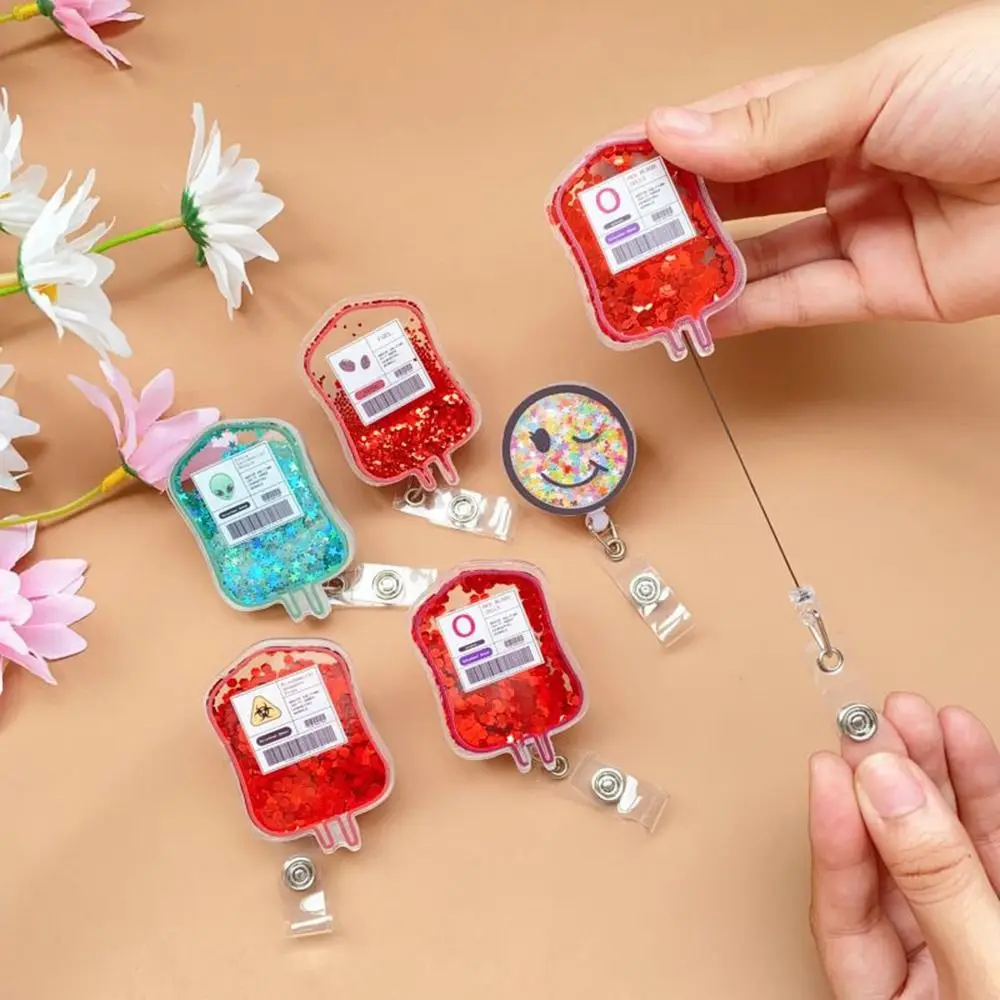 قابل للسحب التمريض معرف شارة حامل كيس الدم شاكر معرف شارة بكرات بريق مع كليب للممرضات طبيب مساعد الموظفين الطبيين