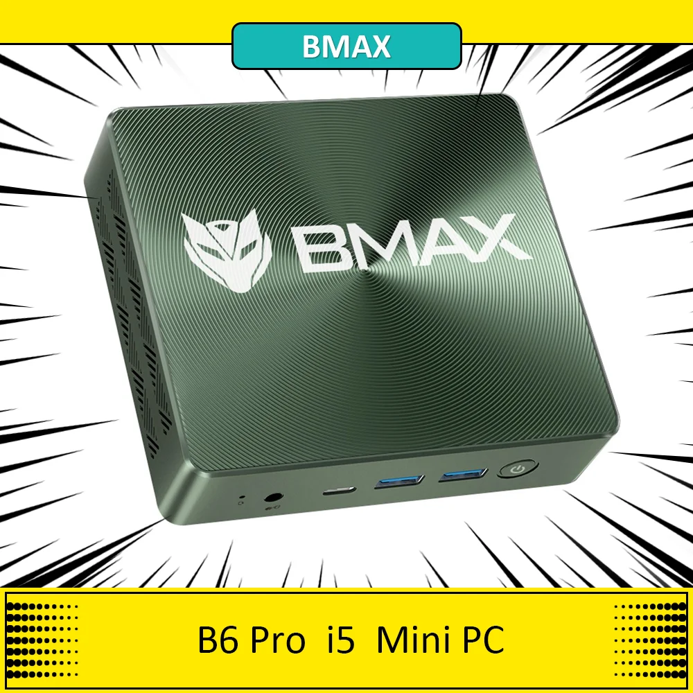 BMAX B6 Pro Mini PC, Intel Core i5-1030NG7 4 Cores Up to 3.5GHz, 16GB LPDDR4 RAM 512GB SSD, 2*HDMI + Full Feature Type-C 4K Trip