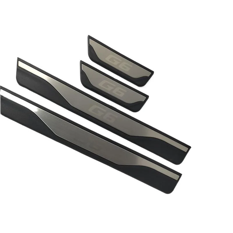 4PCS Plastic Stainless Steel For XPENG G6 G9 P7+ 2024 2025 Car Door Sill Pedal Scuff Plate Decorative Sequin Cover