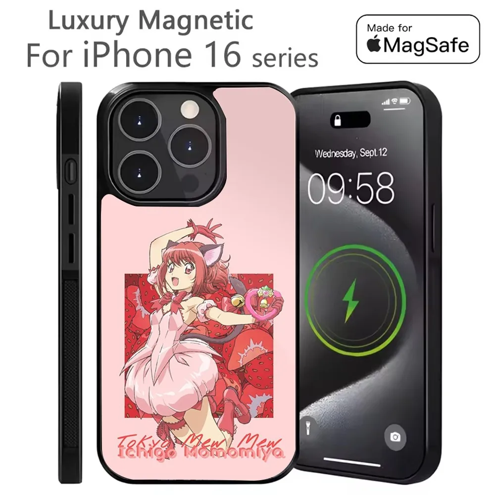 Tokyo Mew Mew Anime Phone Case For iPhone 16,15,14,13,12,11,Plus,Pro,Max Mini Magsafe Magnetic Wireless Charging