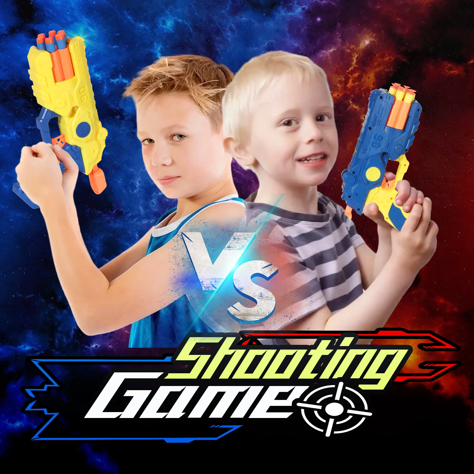 Toy Foam Blaster Blaster Toy Gun, 6 Auto-Dart Rotating Drum Soft Bullets Pistol, Children Christmas Birthday Boys and Girls 6+