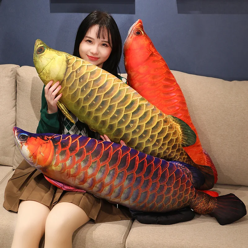 30-100cm Simulation Funny Fish Plush Toys Stuffed Soft Animal Carp Plush Pillow Creative Sleep Cushion for Kids Girls Xmas Gift