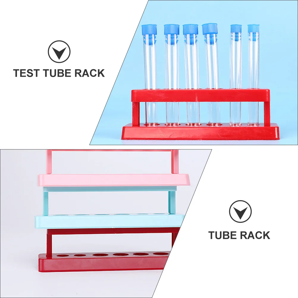 

5Pcs Test Tube Rack Durable Plastic Organizer Lightweight Portable Laboratory Holding Storage School Teaching Aids