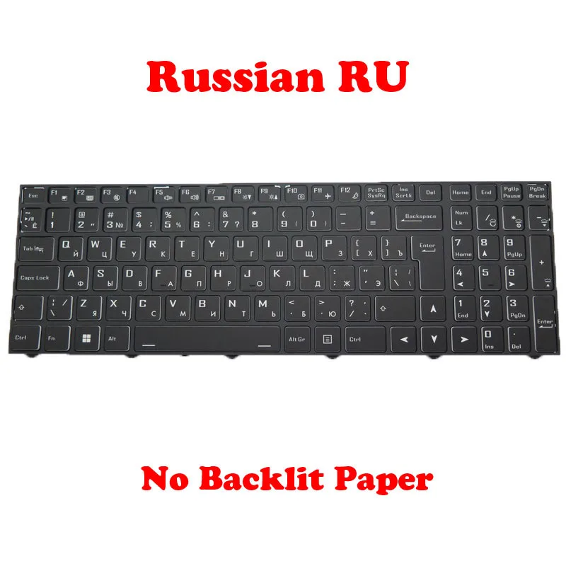 Laptop No Backlit / Backlit PC50 Keyboard For CLEVO CVM18H96SU9430B 6-80-PC510-280-1 Russian RU With Black Frame Neww