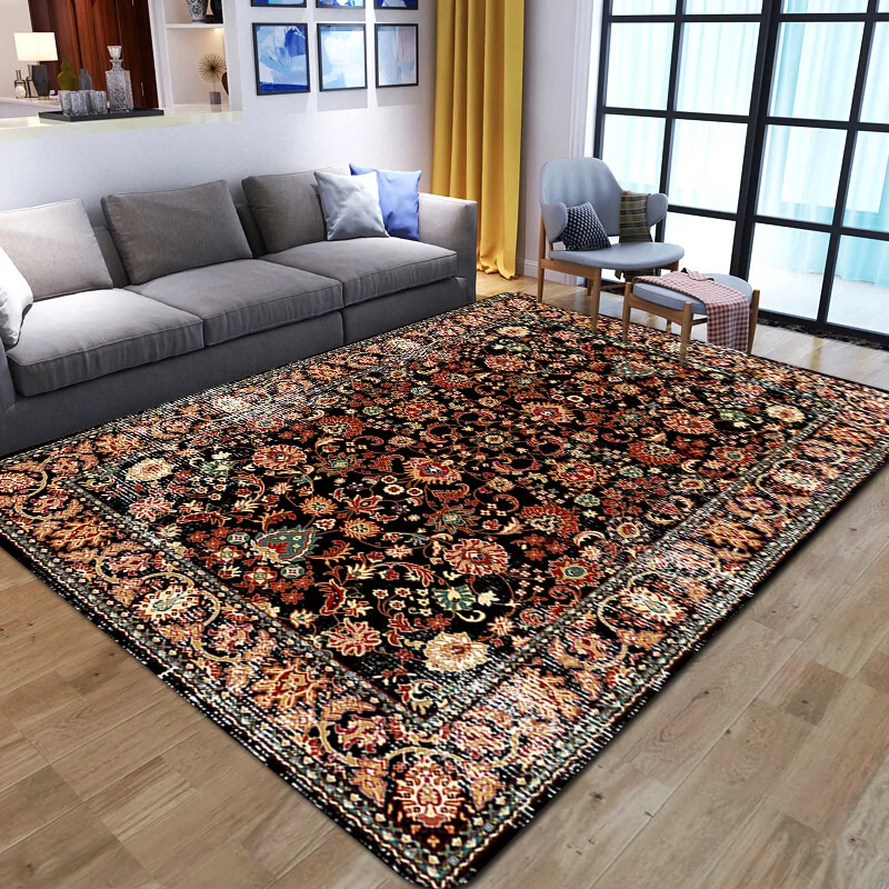 

Vintage Bohemia Style Print Pattern Floor Rug Rectangle Home Carpet Art Rug for Living Room Soft Fluffy Bathroom Rug Nonslip Mat