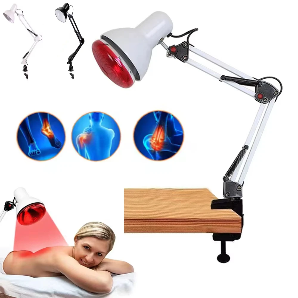 Infrared Heat Physiotherapy Lamp Pain Relief Speed Up Wound Healing 180° Adjustable Anti-scald Health Care Lamp Clip-on Style