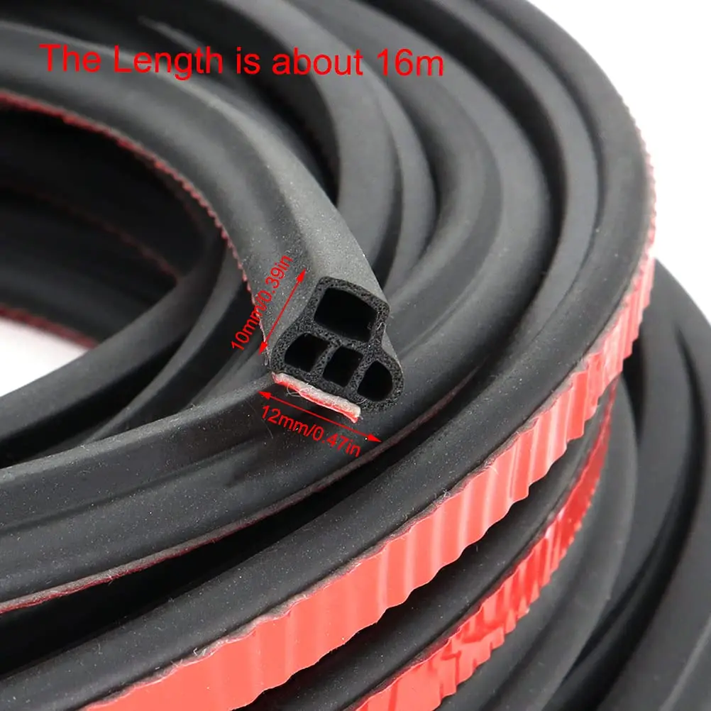 Auto Double Layer Sealing Sticker Car Door Rubber Seal Strips Door Trunk Sound Insulation Weatherstrip L-type Noise Seal Strip