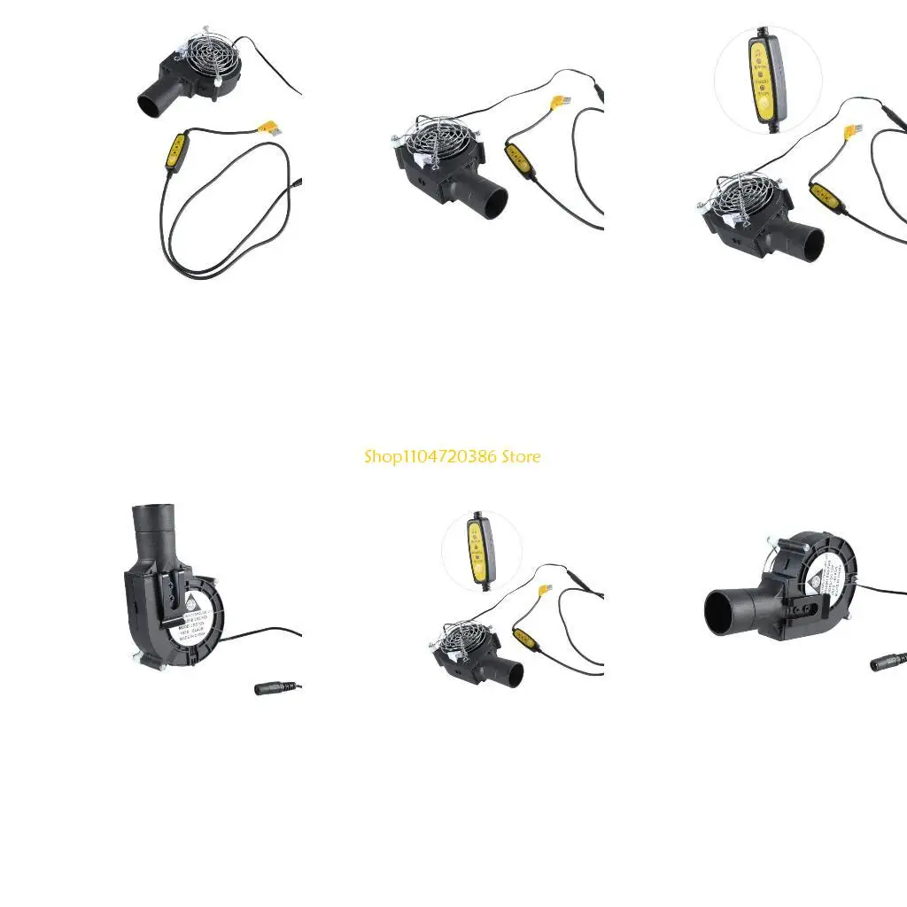 

K0EA 5V USB 9733 Large Air Volumes Turbines Air Outlet Blower Adjustable Speed Fan for Camping Quick Charcoal Starters