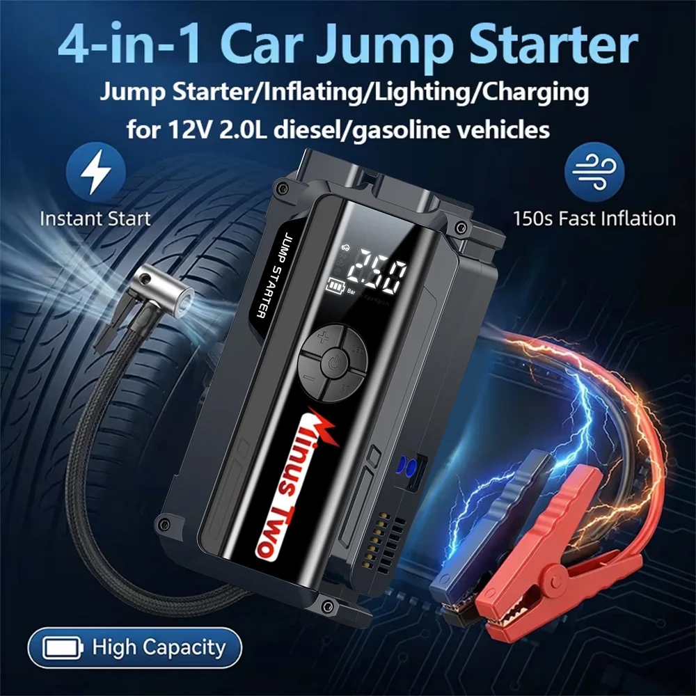 Emergency Quick-Start Fire Starter Battery Power Bank Car Emergency Startup Power Supply 12V Inflatable Integrated Device