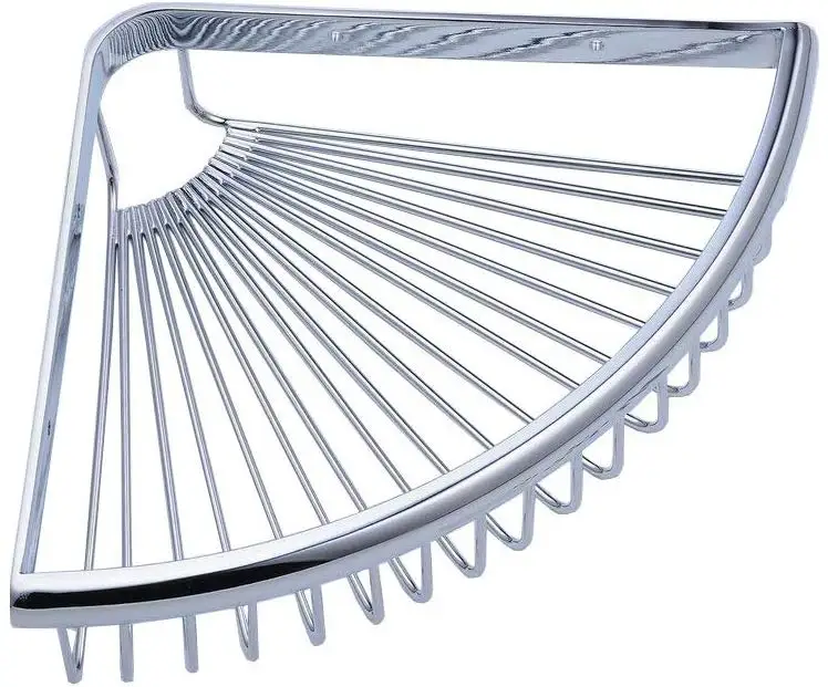 

Wall Mounted Brass Bathroom Corner Shelf Shower Corner Basket