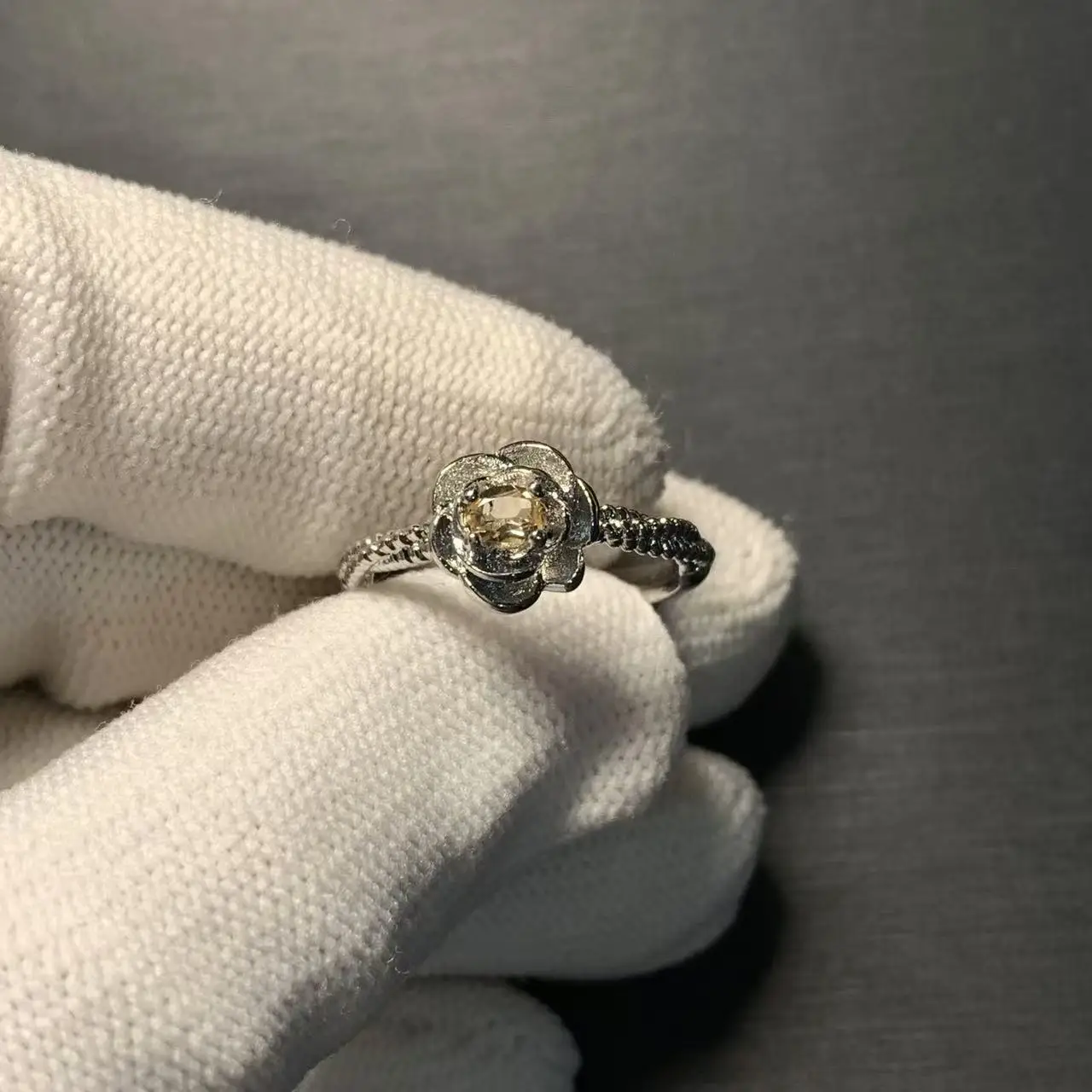 3MM Natural Citrine Ring Adjustable Female Ring Jewelry for Women Gift Wholesale High Quality Vintage Fine