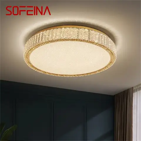 SOFEINA 포스트 모던 LED 천장 램프, 럭셔리 크리스탈 라운드 조명, 거실 침실 장식 기구