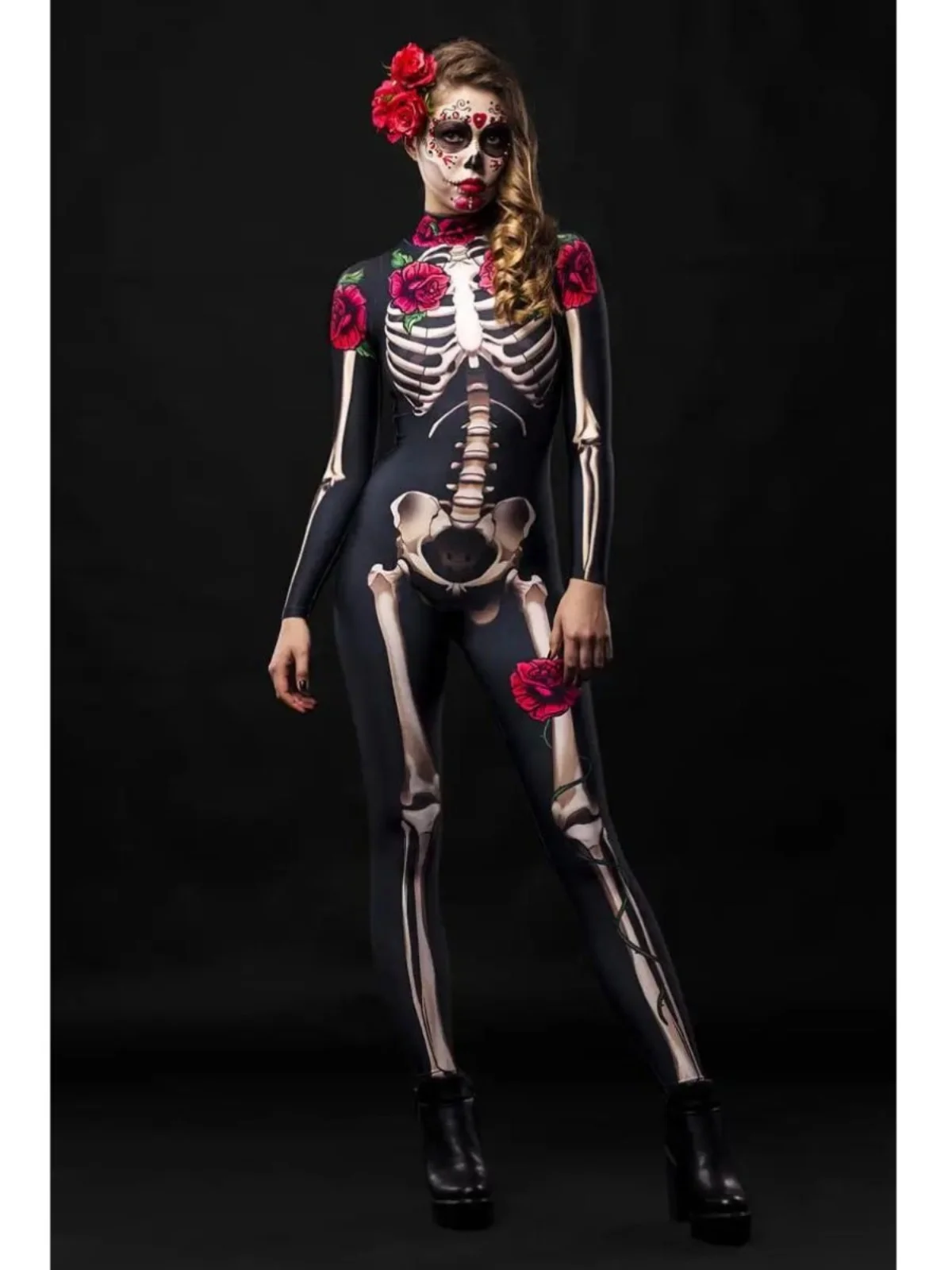 

Street Sle High Waist Long Jumpsuit Women's Printed Casual Pants Full Sve Floral Patterned Comfortable Polyester Fibre