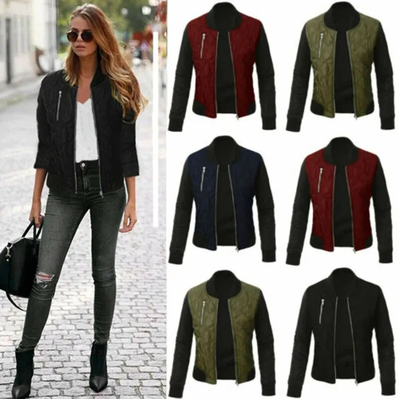 Windbreaker Jacket Women Autumn Winter Warm Coats Long Sleeve Basic Jackets Bomber Thick Jacket Female Jackets Outwear