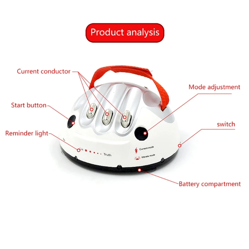 Adjustable Polygraph Tricky Funny Test Device, Micro Electric Shock for Practical Jokes or Dare