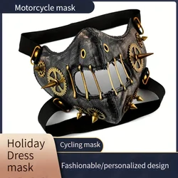 1pc Men's Steampunk Party Protective Mask, Motorcycle Mask New Personality Cool And Exquisite Halloween Easter Adult Mask