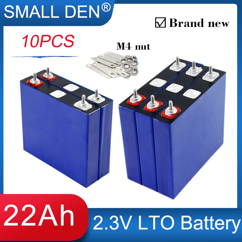 10PCS New 2.3V 22Ah Lithium Titanate LTO Battery 25C High Power DIY 12V 24V E- Boat Motorcycle Tricycle Solar 20000 cycles life