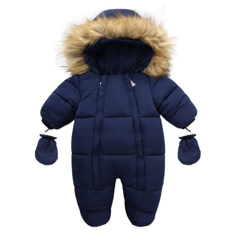 -30 Degree Newborns Winter Jumpsuit Plus Velvet Warm Baby Boys Overalls Infant Girl Snowsuit Toddler Romper Outerwear Coat