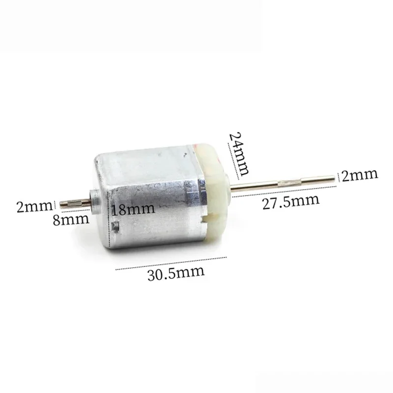 Mini Flat Electric Motor for Car Door Lock and Rearview Mirror Repair, Dual Knurled Shaft, 24mm, 280 DC, 12V, 7800RPM, FC-280SC