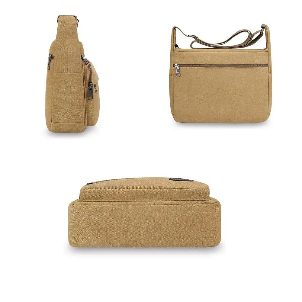 

Модная парусиновая сумка через плечо большой емкости, прочная износостойкая сумка-мессенджер с несколькими отделениями, дорожная сумка для улицы