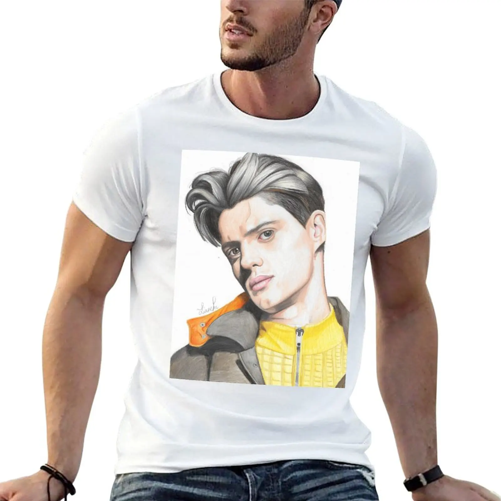

Jace Norman - Vulkan Traditional Drawing T-Shirt men t shirt cotton 100% t shirts for man pack white T-Shirt