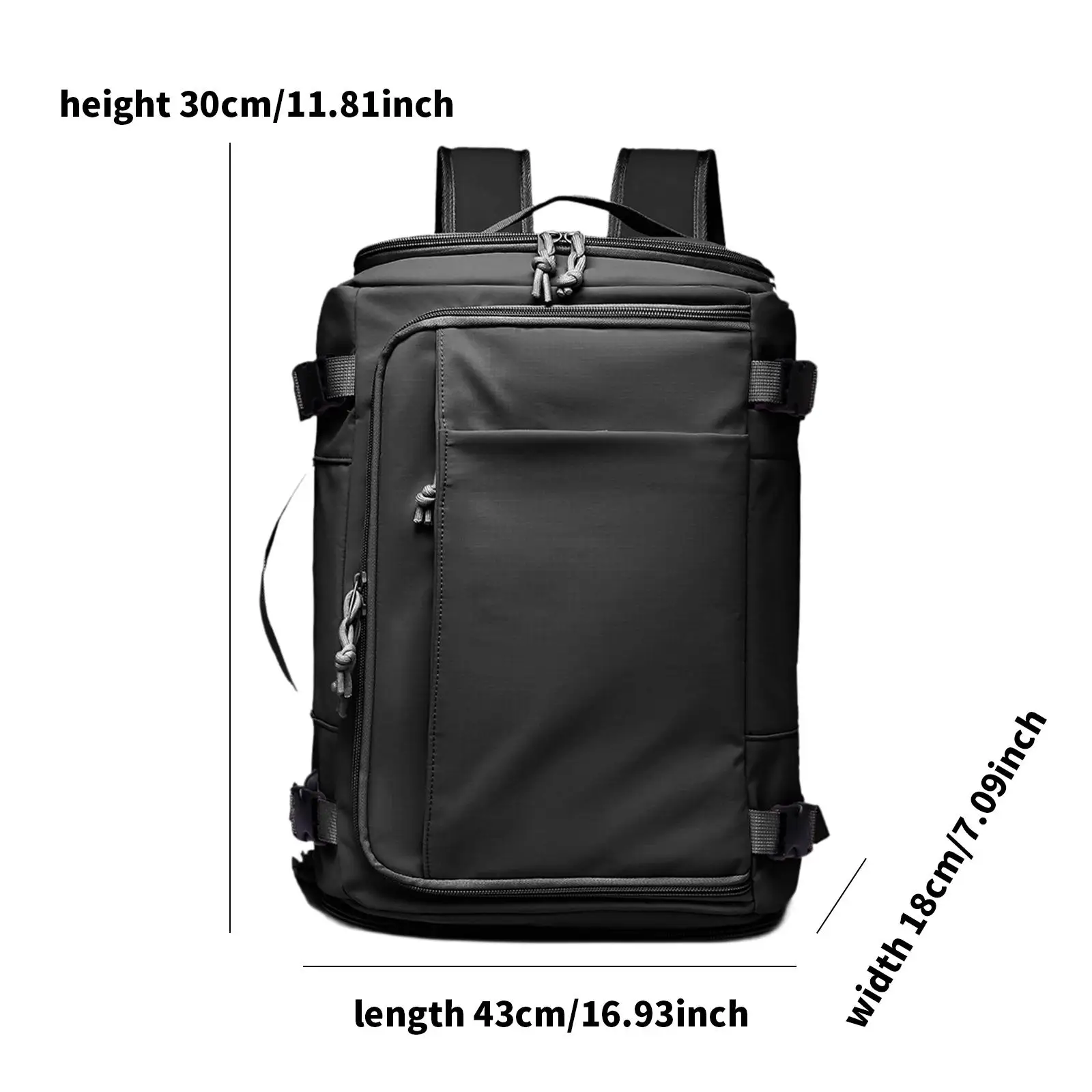 

15.6 inch Laptop Backpack Lightweight Larger Capacity Multi Compartments Waterproof Expandable 28-38L Men and Women (Black) Gift