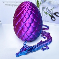 60CM 3D Printed Dragon Egg with Dragon Full Articulated Dragon Modle Movable Rotatable Articulated Desktop Ornament Kid Toy