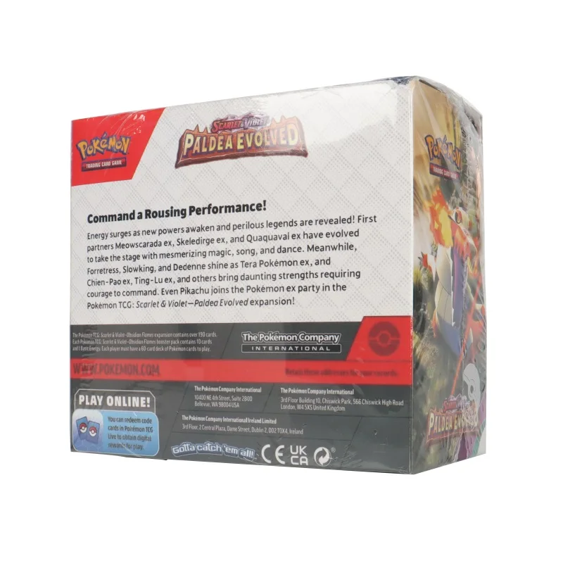 Cartas de Pokémon TCG en inglés, caja de refuerzo escarlata y violeta, PALDEA evolucionada, 324 piezas, paquete de 36