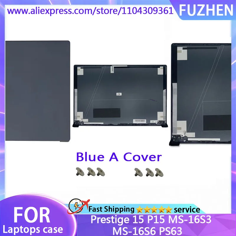 For Prestige 15 P15 MS-16S3 MS-16S6 PS63 LCD Back Cover Front Bezel Palmrest Upper Top Bottom Case blue