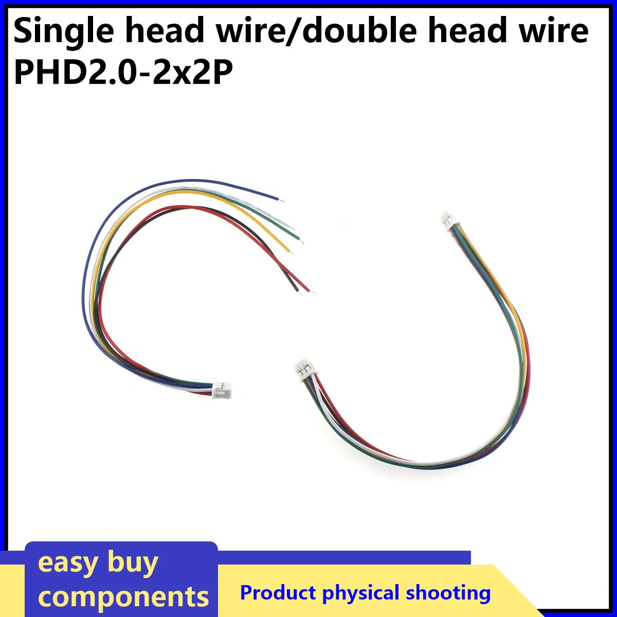5Pcs PHD2.0 PHD 2.0MM 20cm Wire Cable Connector 2x2/3/4/5/6/7/8/9/10Pin Pitch Female single duoble Plug Socket