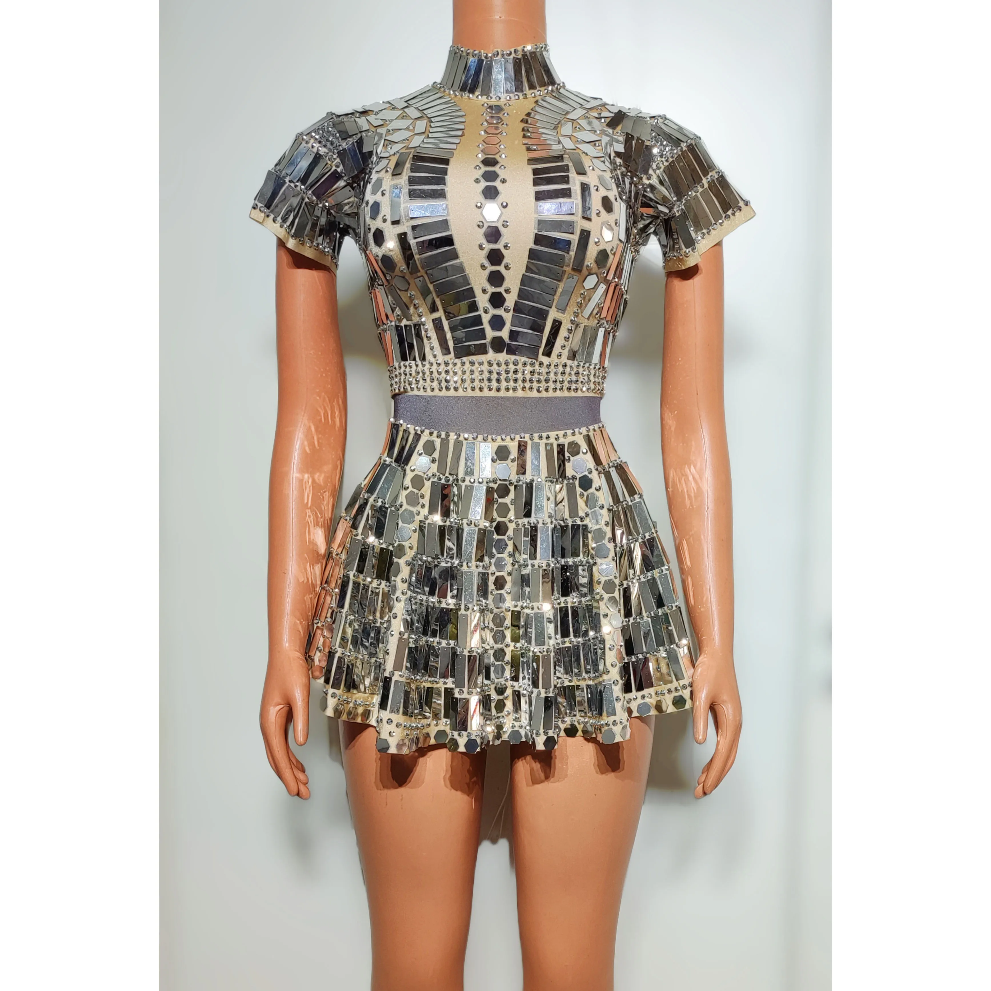 Sukienka cekinowa do tańca Gogo, strój sceniczny dla piosenkarki w klubie nocnym, na festiwal, imprezę, strój królowej tanecznej, odzież modowa yj353