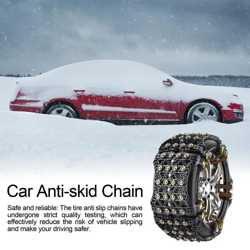 

Car Tire Chain 6pcs Winter Snow Mud Tire Chains Duty Anti-Skid Car Snow Chain Multifunctional Snowfield Muddy Icy Car Accessory