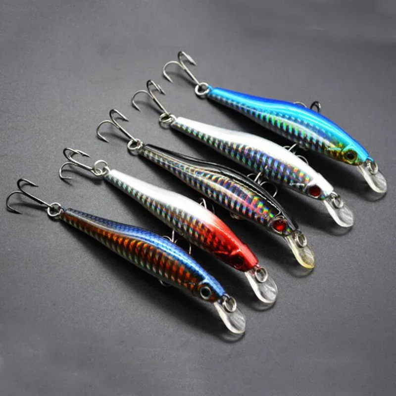 1pcs 9.8cm 12g Fishing Lures 3D Eyes Sinking Laser Minnow Hard Aritificial Wobblers Crankbait Plastic Baits Pesca Isca Tackle