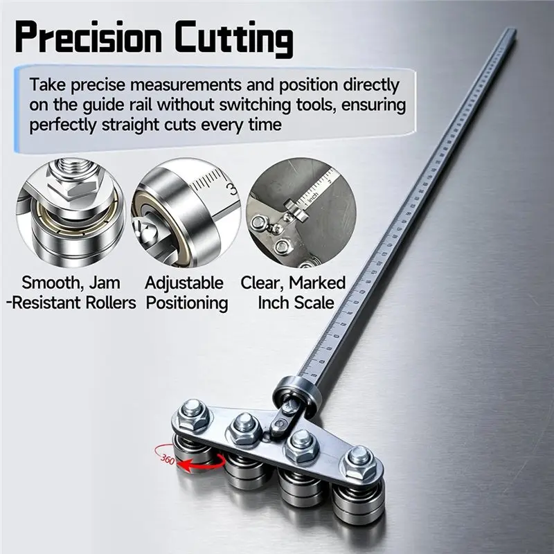 AT43-Guide Rail Ruler Adjustable Straight Cut Guide 30Cm For DIY Carpentry Accuracy Cut