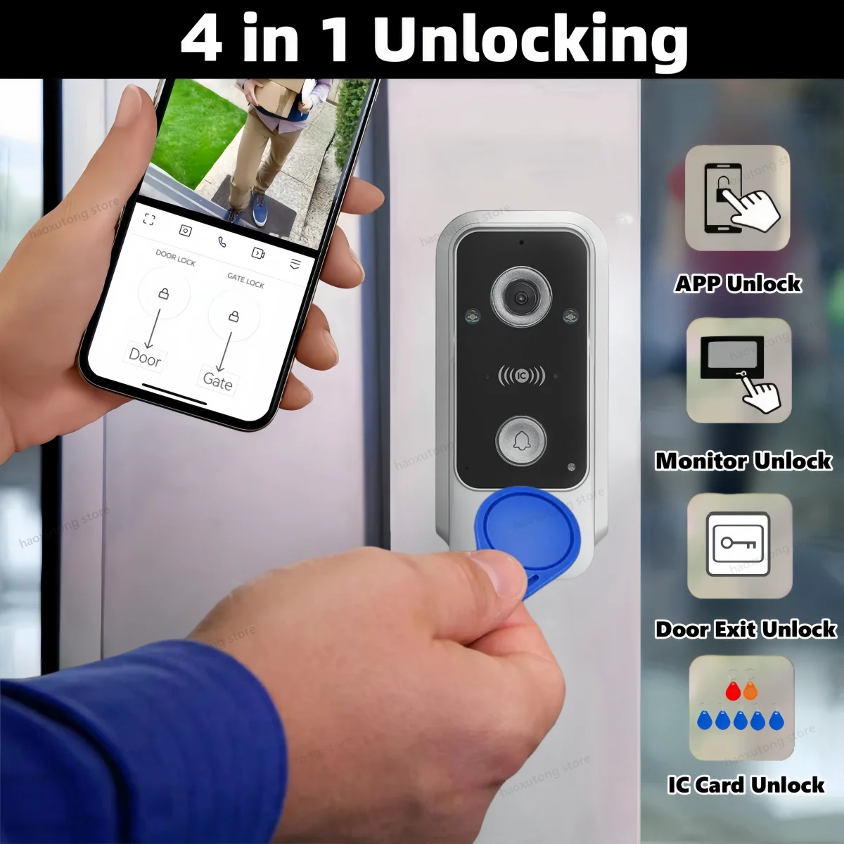 7 Inch Tuya Smart Wired Home Videophone Intercom System Dual Lock Unlocking FHD 1080P Wireless Video Doorphone Intercom Doorbell