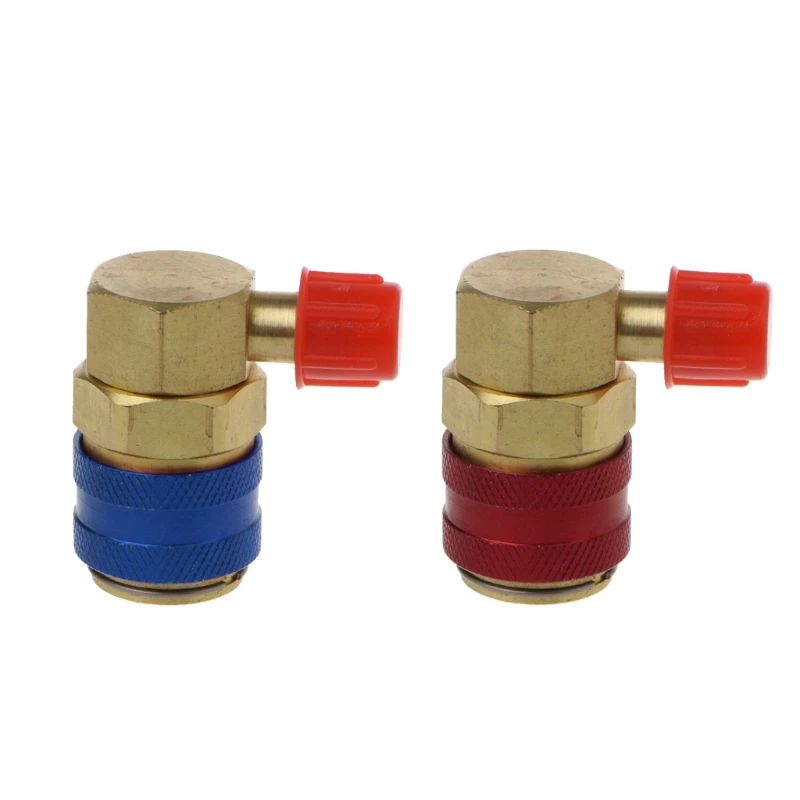 Auto R134A Adapters Manifold Gauge Quick Coupling Conditioning Refrigerant Coolant Adjustable High Low Pressure Durable