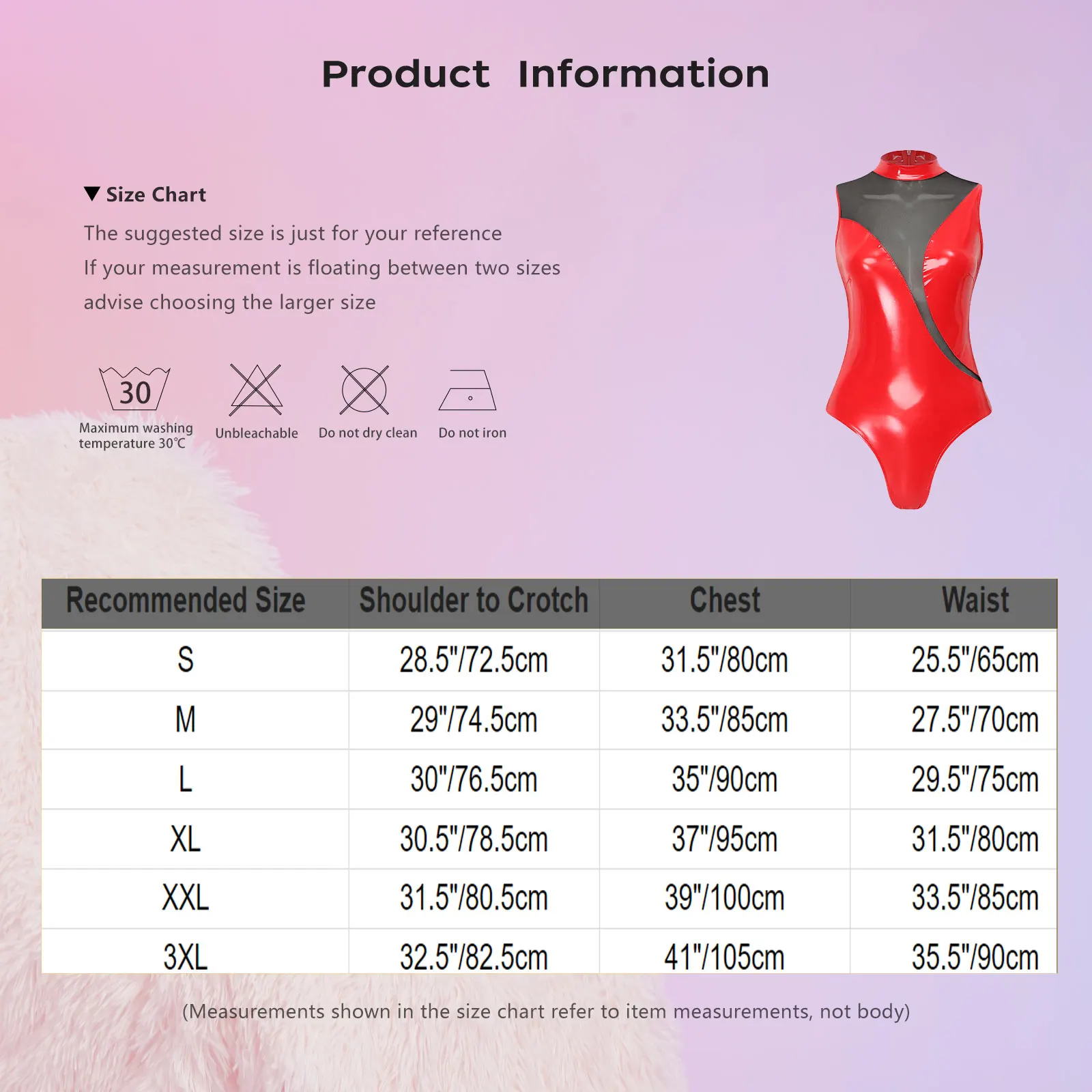 Mock Neck Sleeveless Patent Leather Bodysuit for Women Mesh Patchwork Back Invisible Zipper Shiny Leotard Disco Party Jumpsuit view 5
