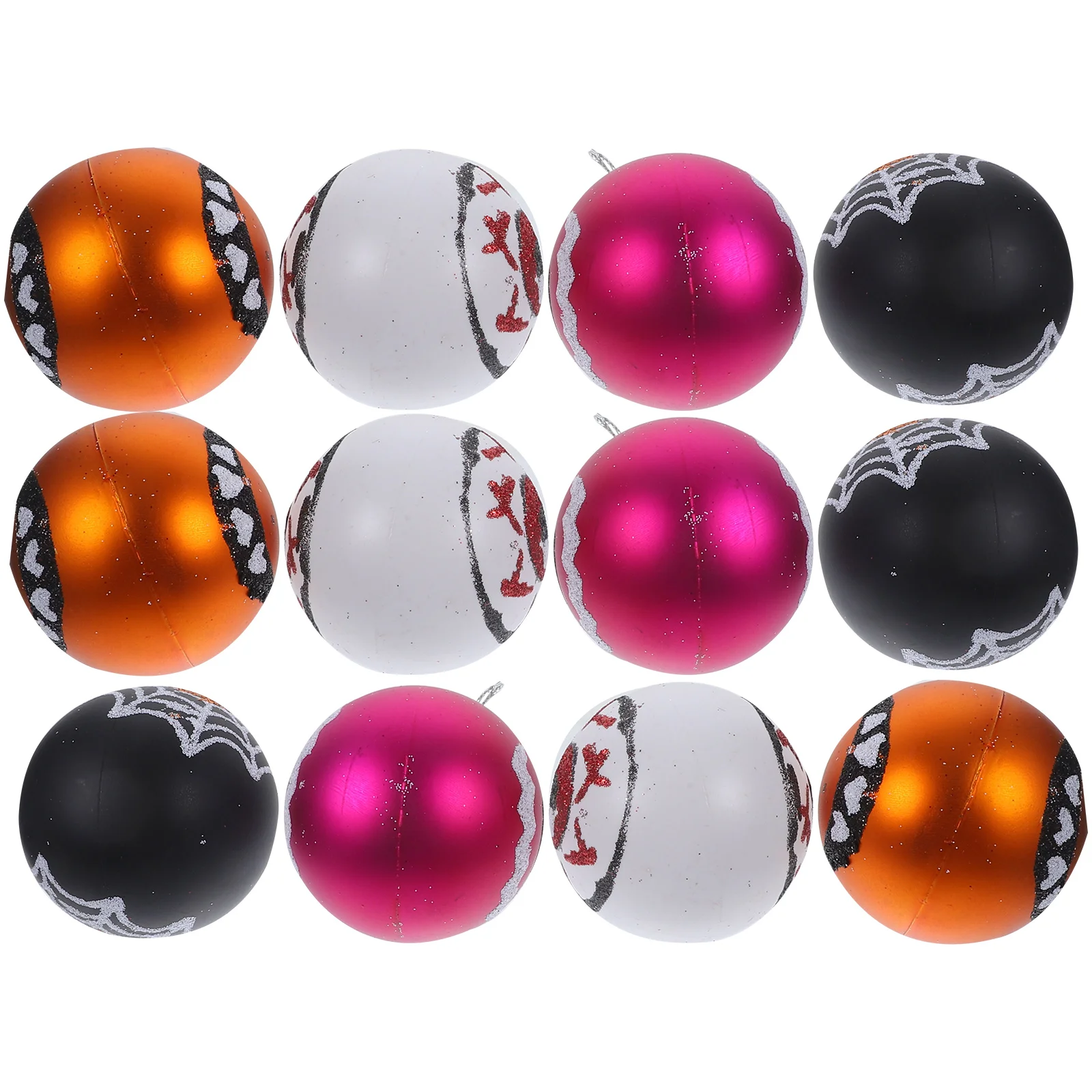 

12pcs Halloween Decoration Halloween Ball Ornament Hanging Balls For Party Home Cafe Hotel Decoration Festival Prank Gift Party