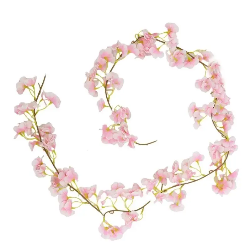 

E8BD Flexible Blossom Branch Realistic Petal Texture Hanging Flower Decoration For Indoor Outdoor Event 180cm