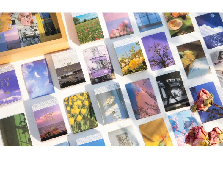 50pcs/pack Accidentally Encounter Series Beanbook Stickers Hand Account Materials Creative Scenery Mini Stickers