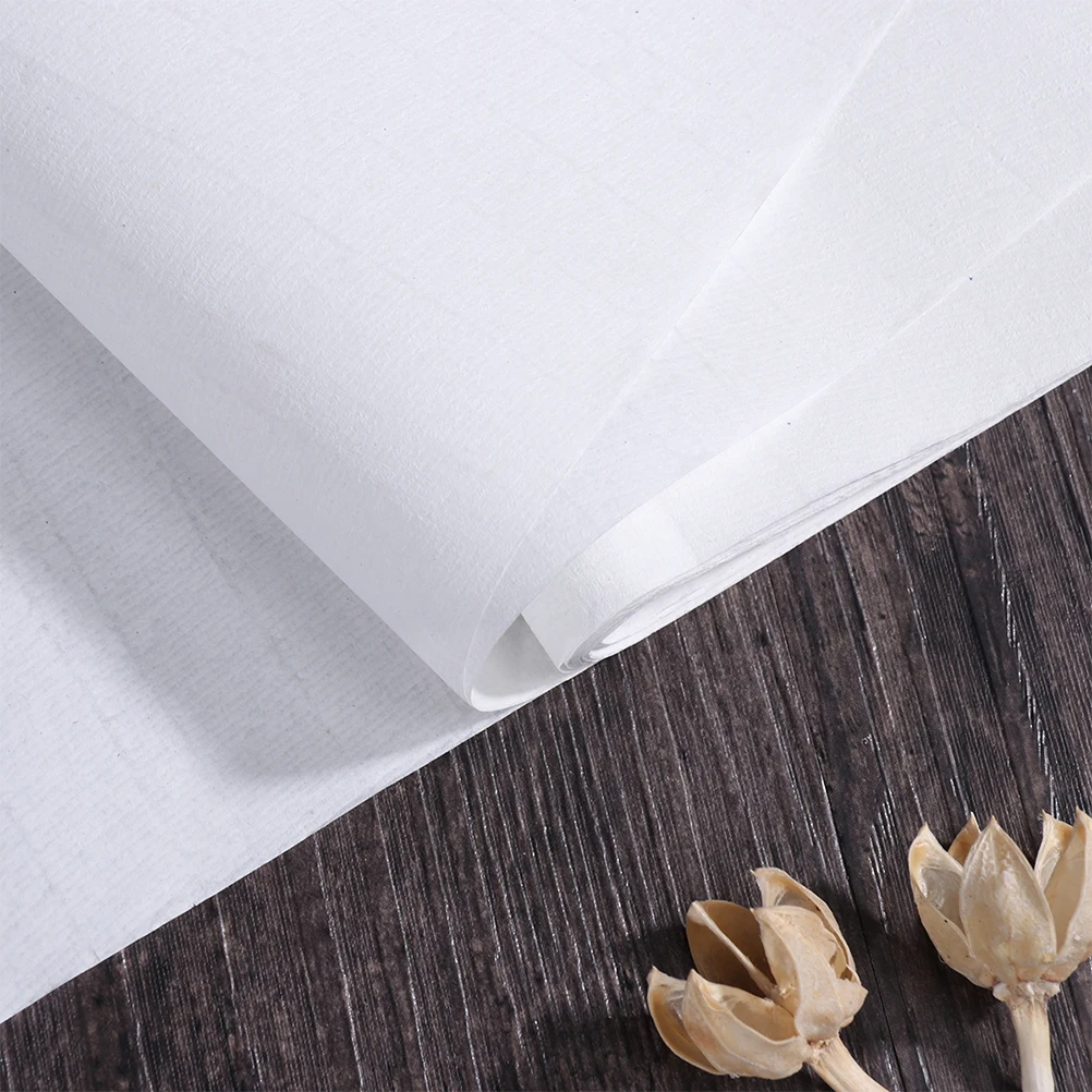 

100 Sheets 8 Open Cooked Rice Paper Calligraphy Chinese Xuan Painting Practice Sumi Drawing Student Soft Ink Absorption Strong