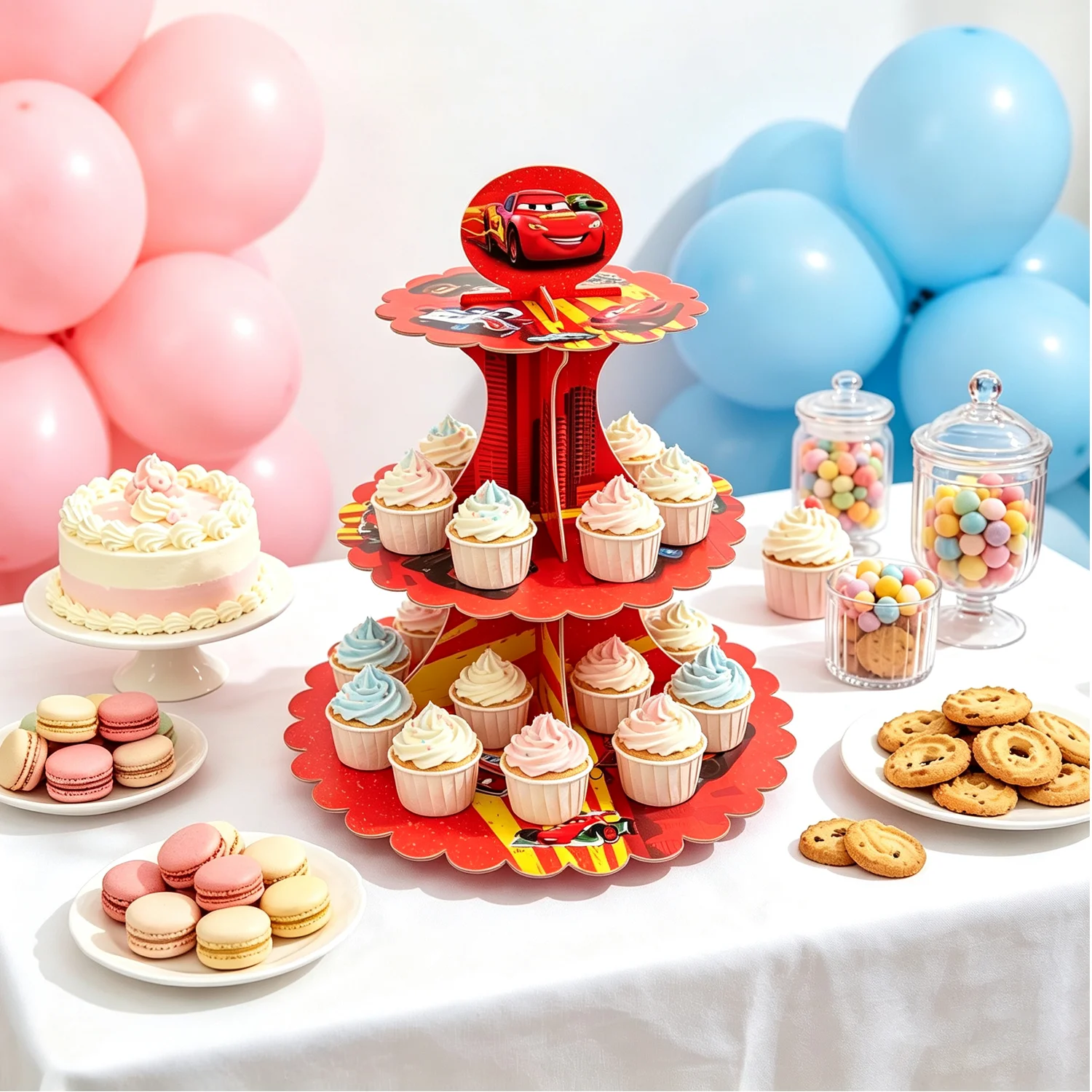 Support à cupcakes en carton à - Lighting Mcqueen Birthday Decor avis et prix