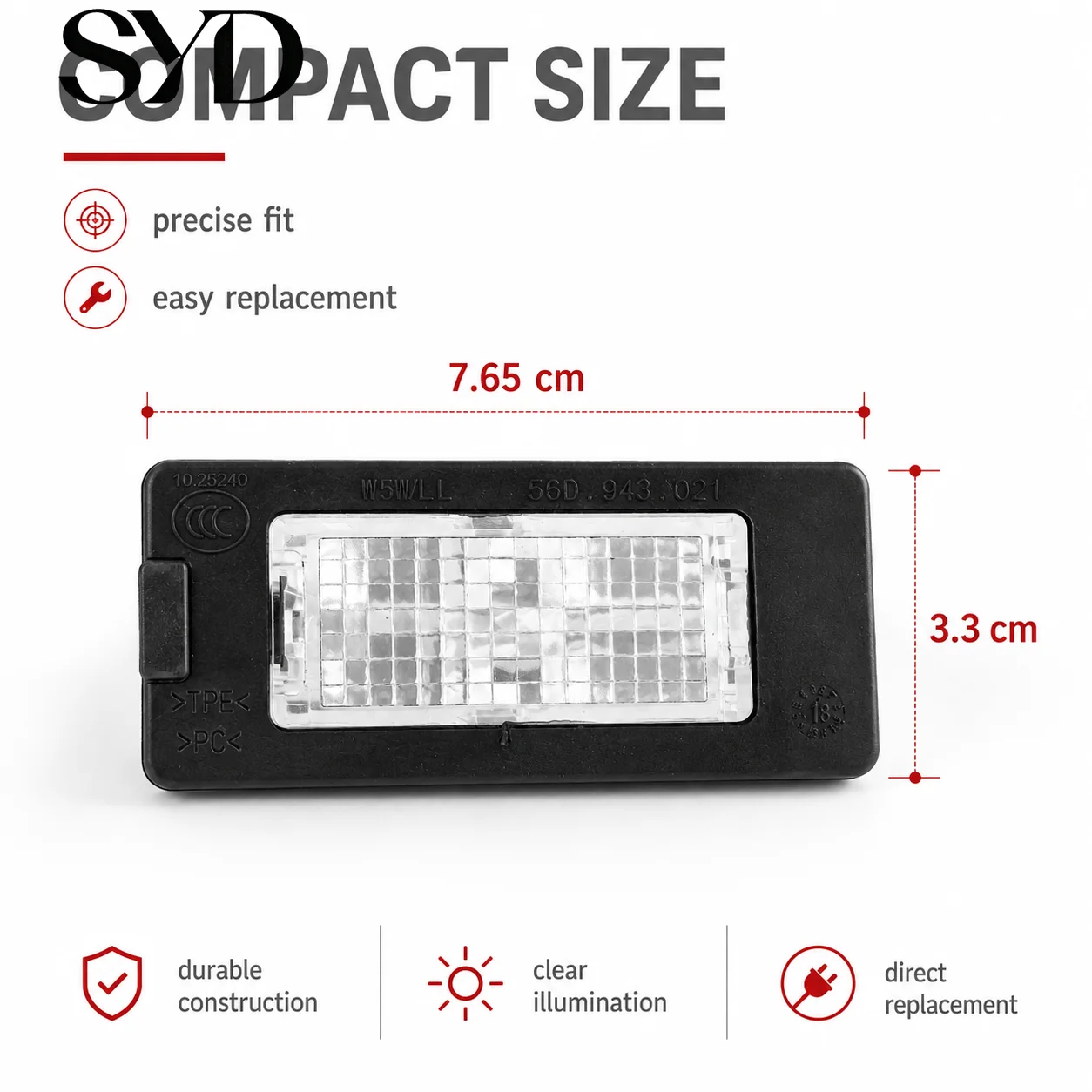 Rear License Number Plate Light OE 56D943021 Car Rear Tag Lamp For VW Passat Lavida Touran Skoda Octavia Superb Yeti Fabia
