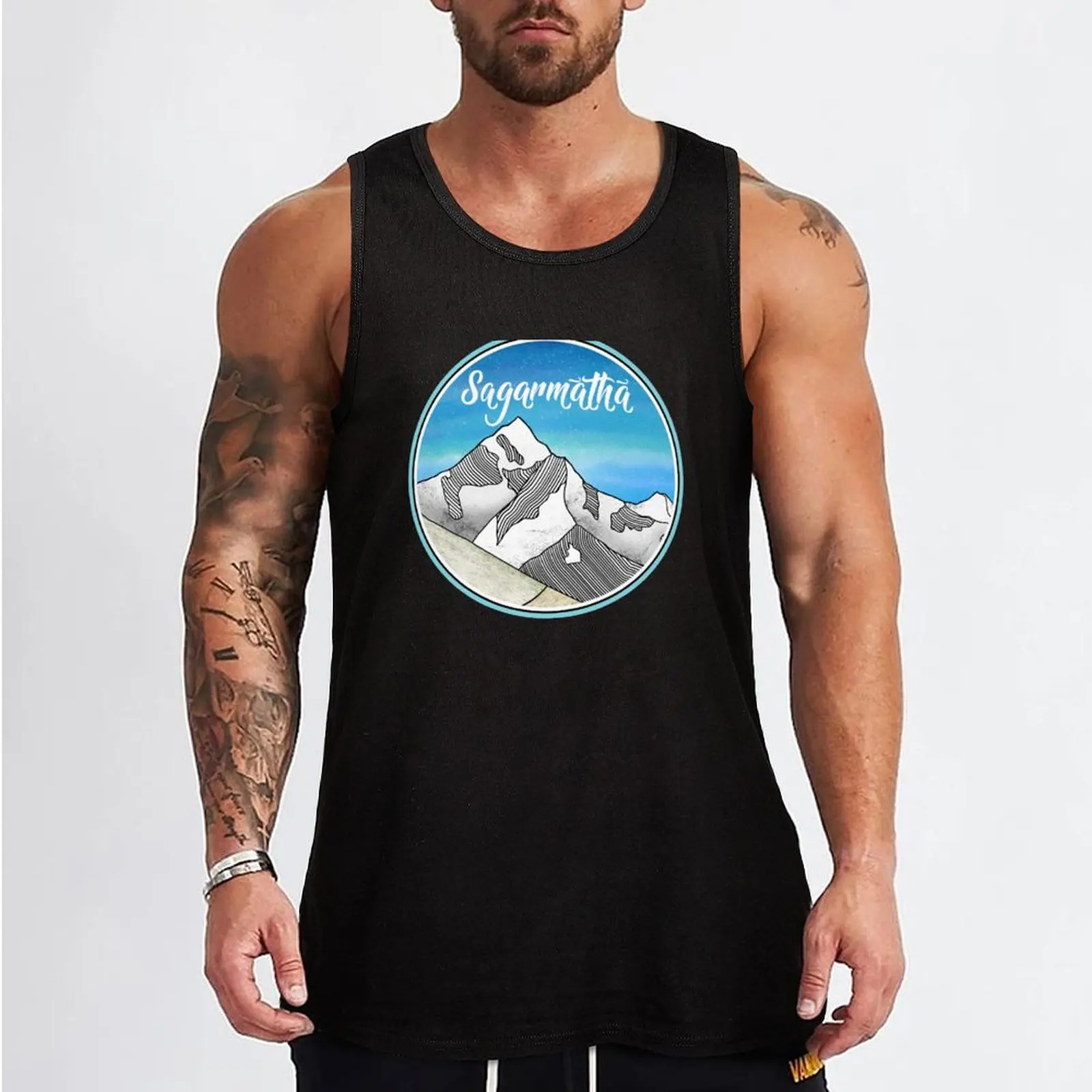 Sagarmatha Mount Everest Tank Top t shirts gym clothes men Men's sleeveless t-shirt