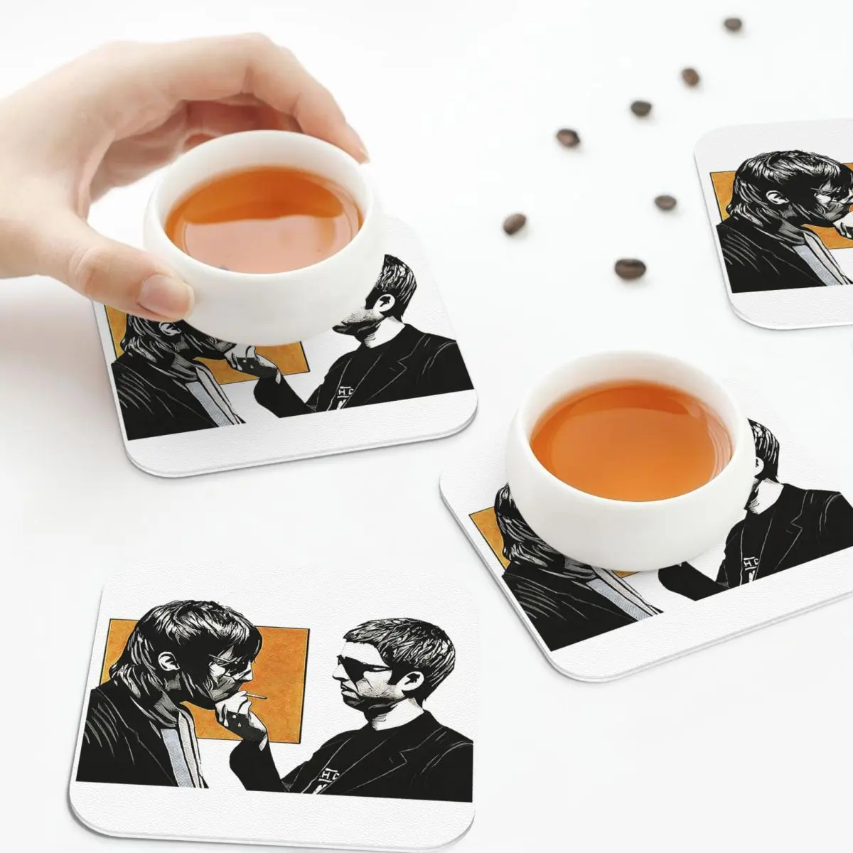 

Liam Gallagher Coasters Kitchen Placemats Non-slip Insulation Cup Coffee Mats For Decor Home Tableware Pads Set of 4