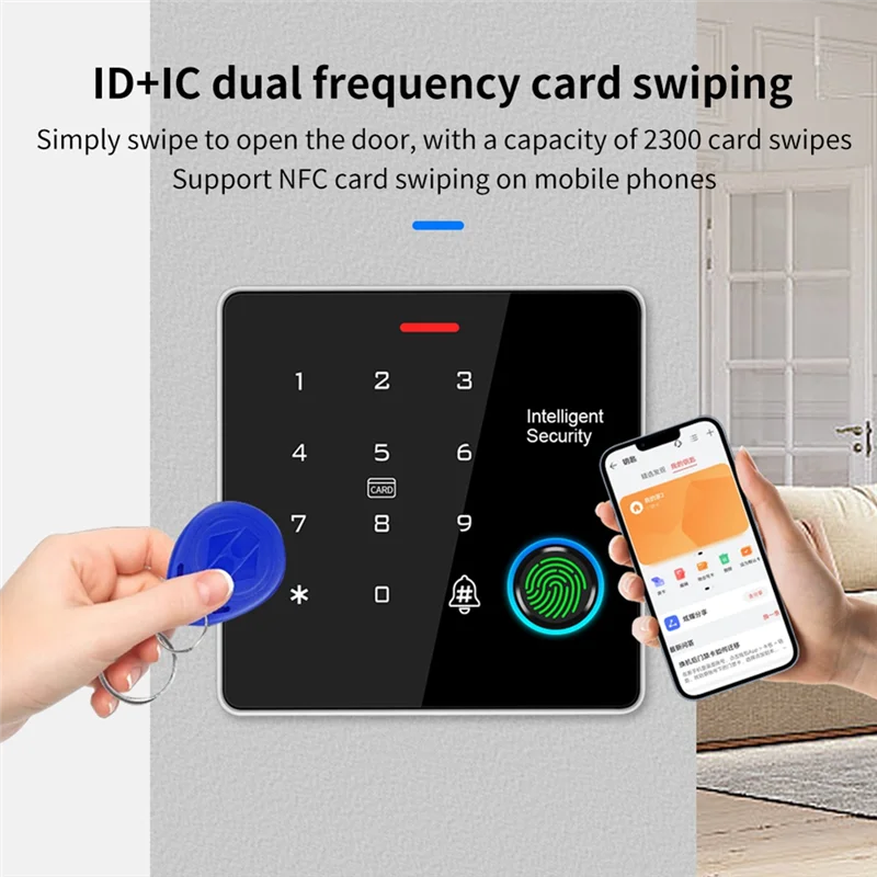 -A96Z Waterdichte metalen toegangscontrolemachine met dubbele frequentie Vingerafdrukdeuropener Standalone deuropener