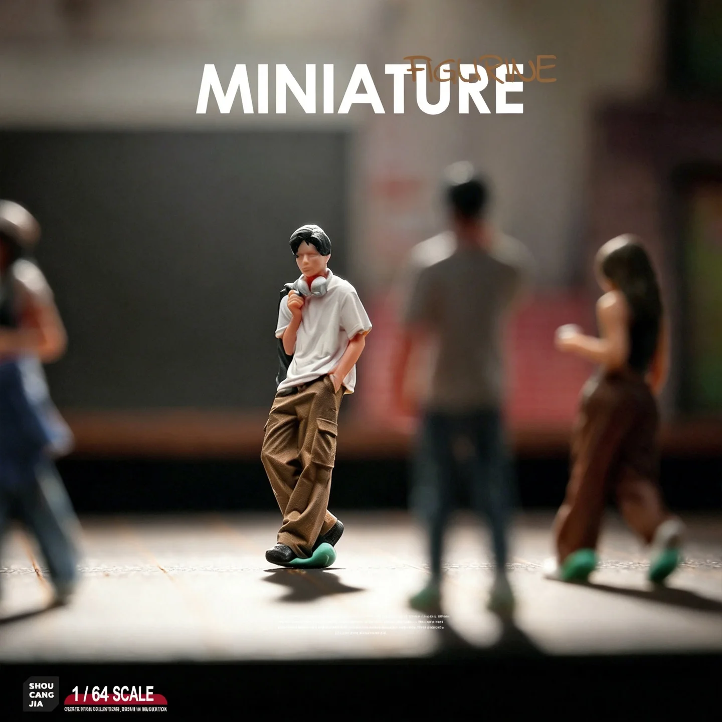 1 64 Scale Coffee Coat Trendy Male Mini Resin Figure Diorama Match 3D Color Print Figure Desktop Decor Mini Photography Prop view 5