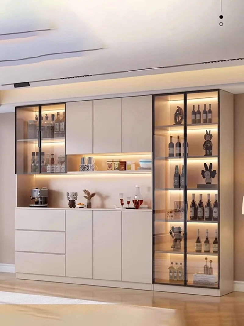 

Modern Simple Wine Cabinet Glass Door Collect Curio Wine Cabinet Sideboard Bookcase Living Room Study Vitrina Bar Furniture LVWC