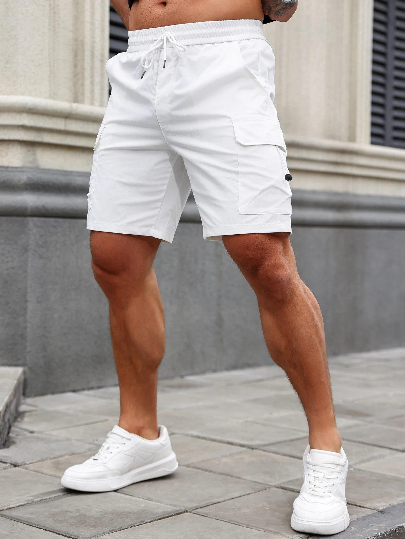 Pantalones cortos cargo de moda con bolsillo 3D y estilo para hombre